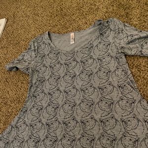 Gray lularoe bear shirt